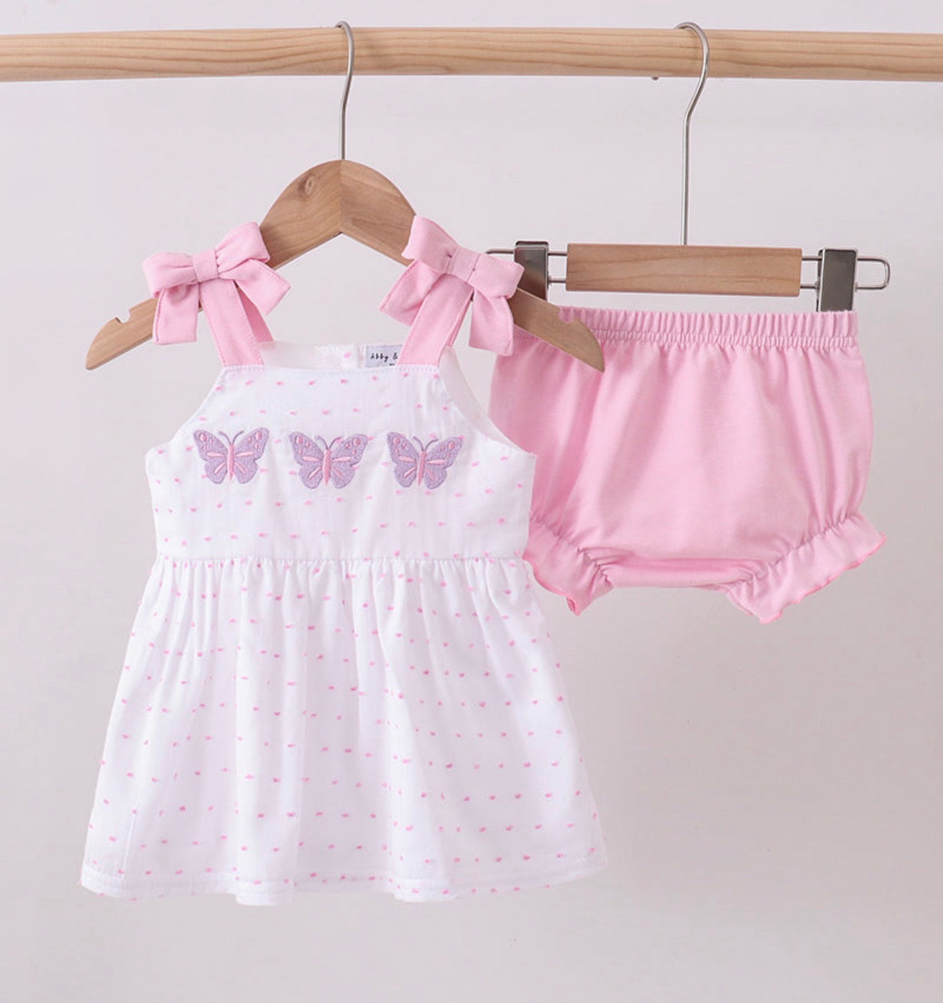 Embroidered Swiss Dot Butterfly Bloomer