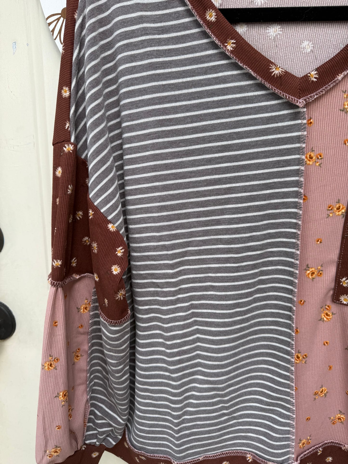 Haptics French Terry Fall Block Top