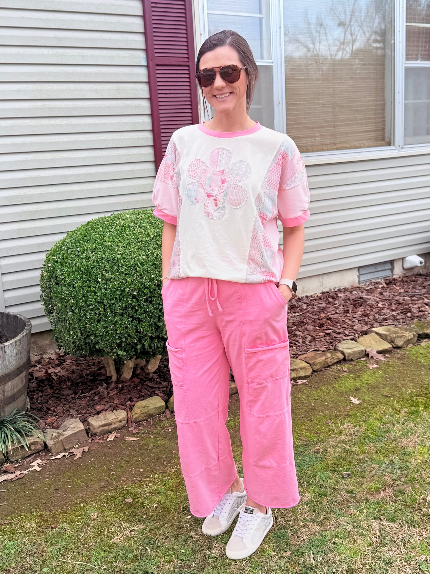 Pink Mineral Wash Pants