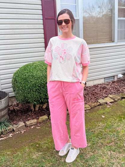 Pink Mineral Wash Pants
