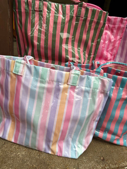 Clear Striped Summer Totes