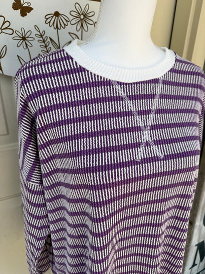 Purple Game Day Stripes by Zenana