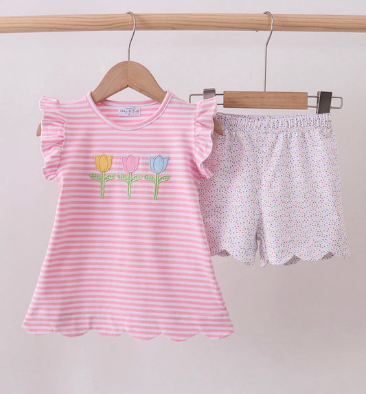 Spring Tulips Girls Set