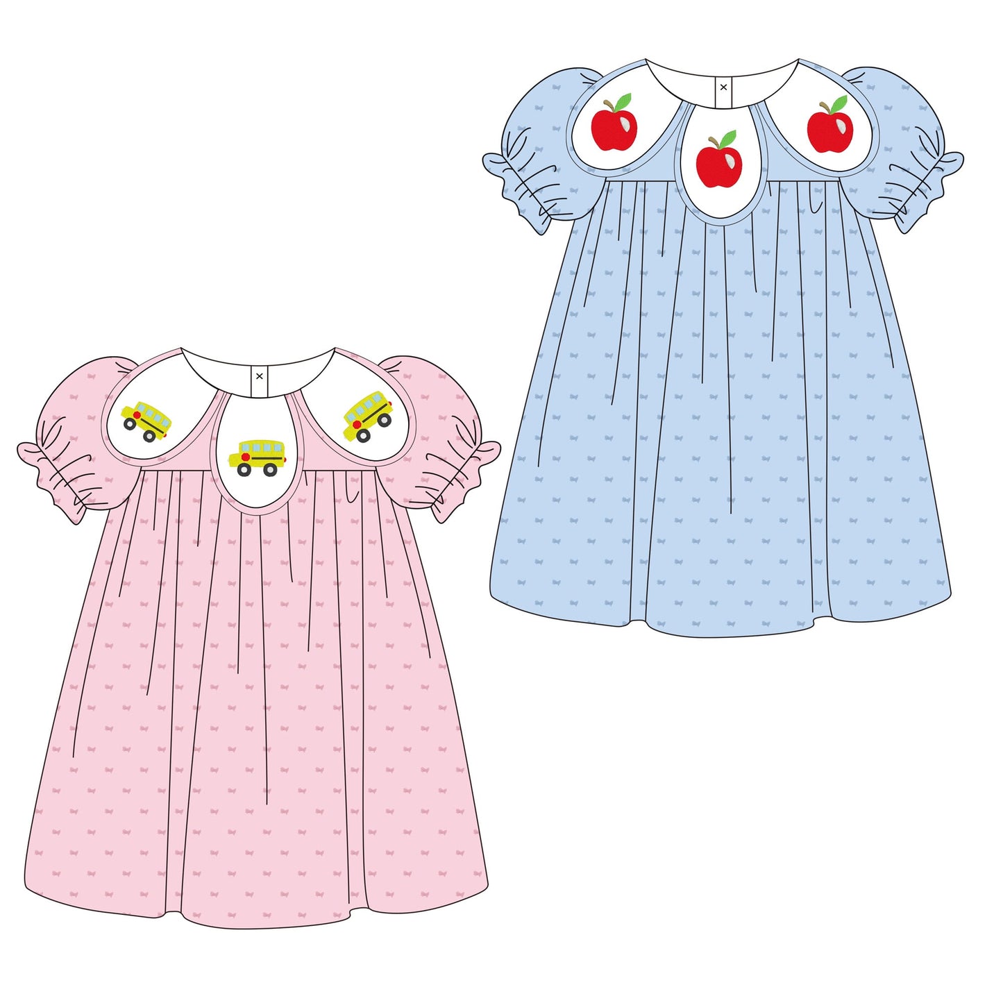 Swiss Dot Scalloped Dresses