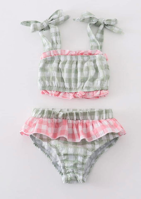 Green Gingham Two Piece