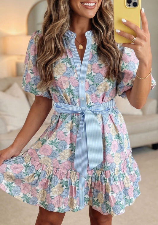 Pastel Summer Tie Dress