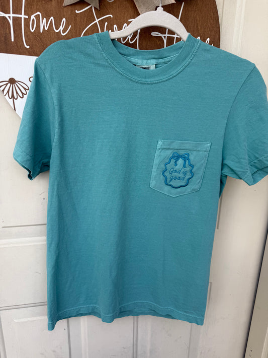 God is Good • Embroidered Pocket Tee
