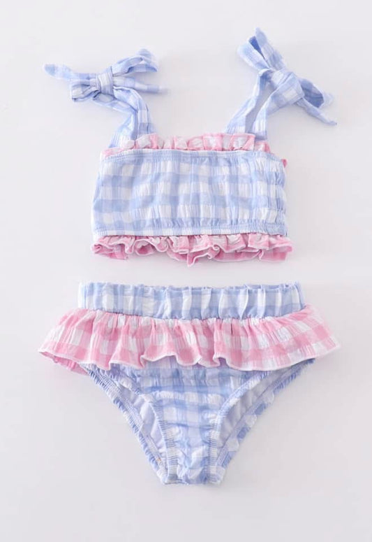 Blue Gingham Two Piece