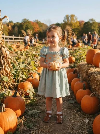 Smocked Pumpkins Dress