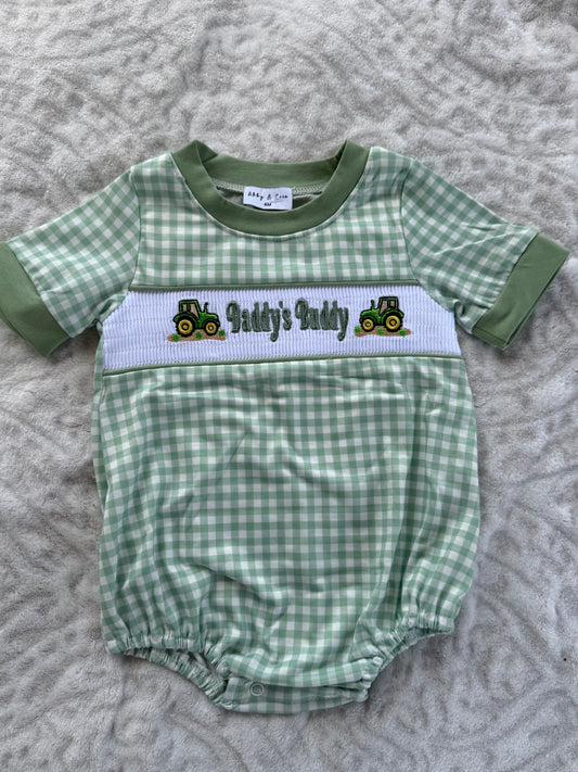 Daddy’s Buddy Smocked Tractor Bubble