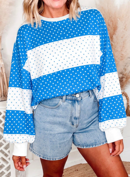 Mini Dots Blue Block Top