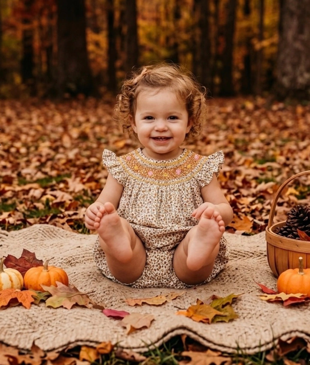 Smocked Autumn Florals Bubble