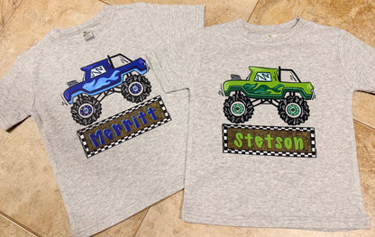 Monster Truck Name Plate Tee