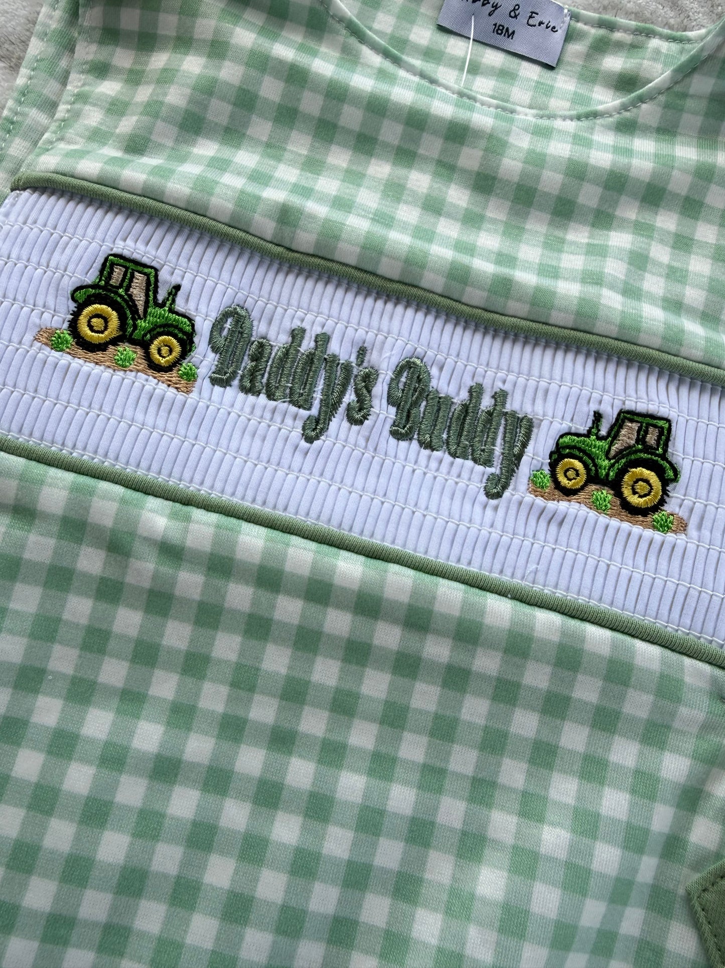 Daddy’s Buddy Smocked Tractor Jon Jon