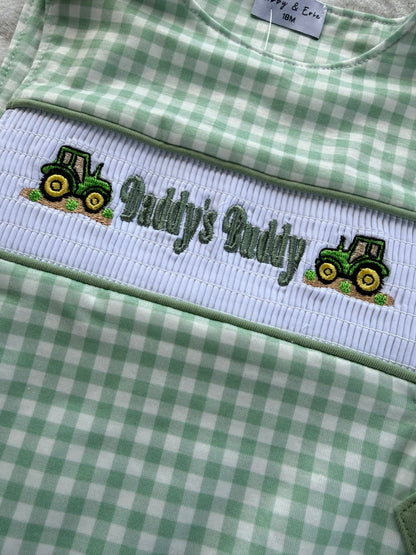 Daddy’s Buddy Smocked Tractor Jon Jon