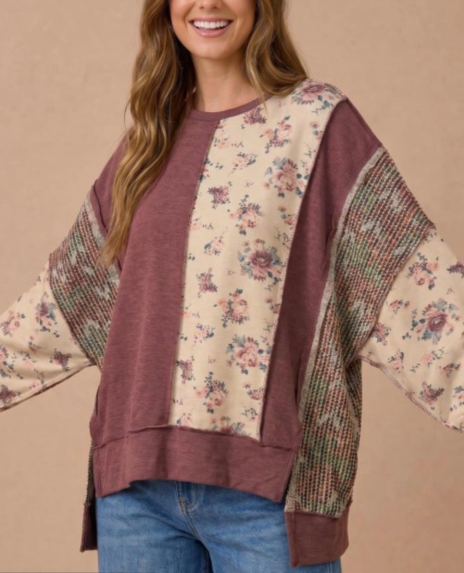 Dusty Rose Floral Top by Haptics