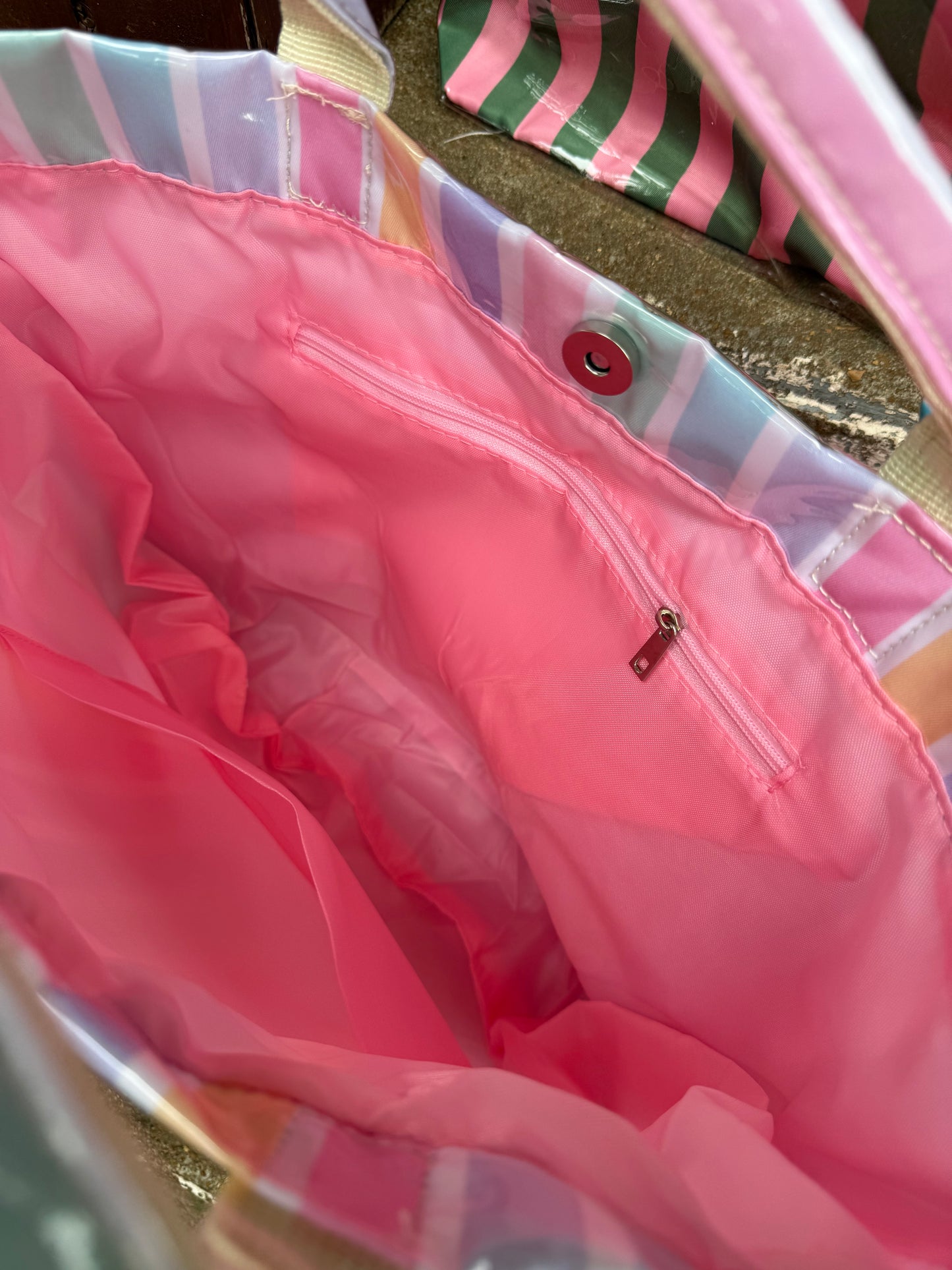 Clear Striped Summer Totes
