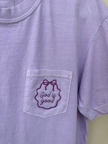 God is Good • Embroidered Pocket Tee