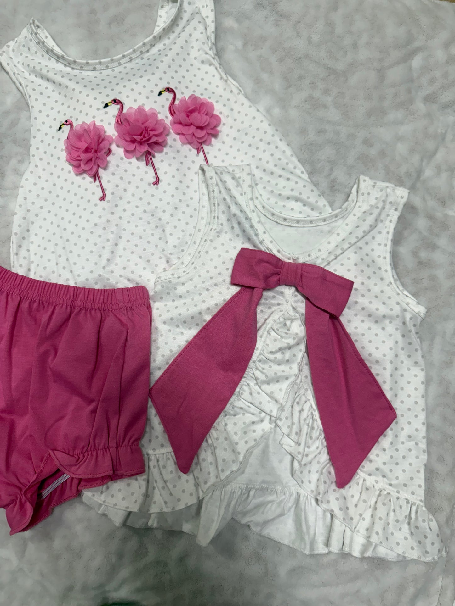 Polka Dots & Flamingos