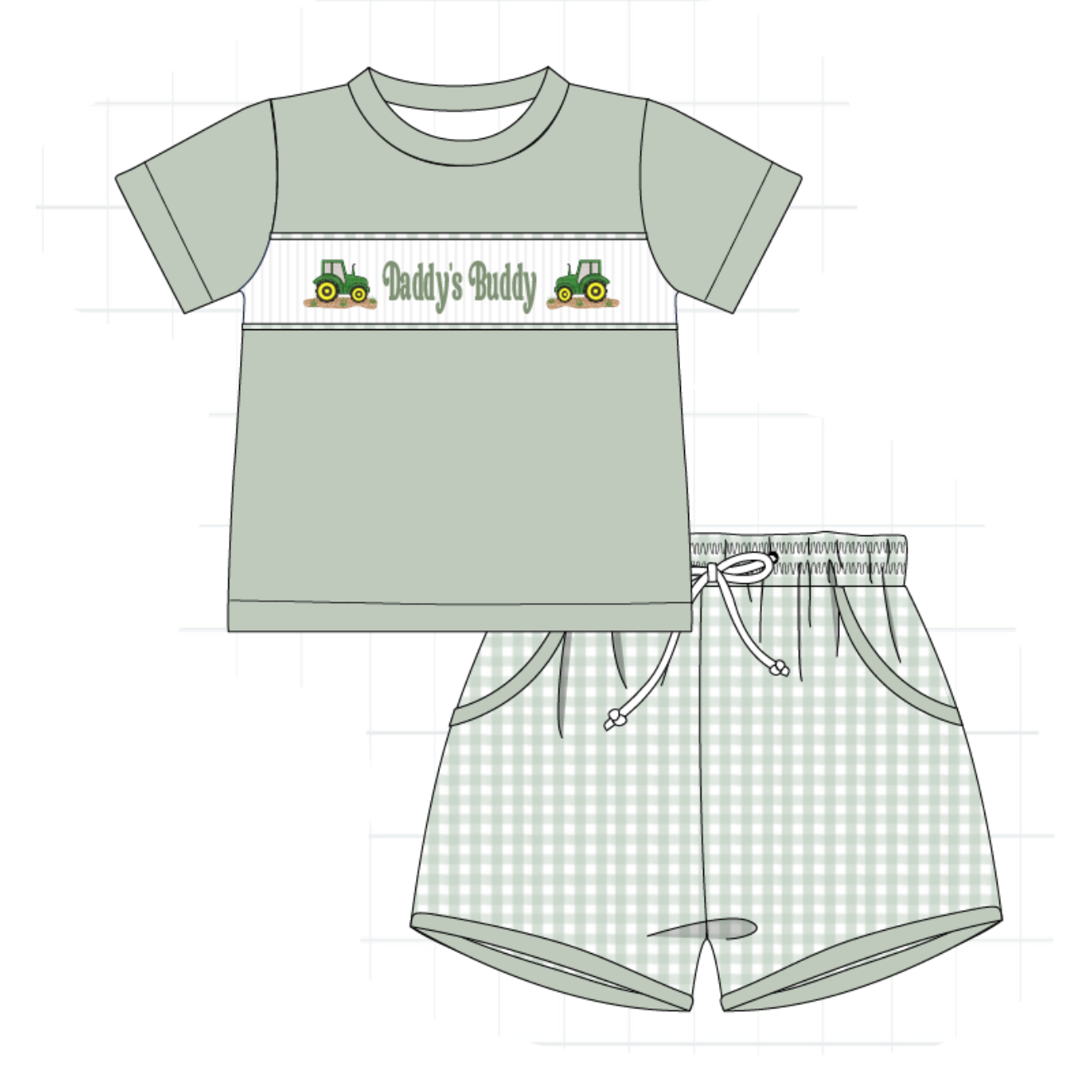 Daddy’s Buddy Smocked Tractor Set