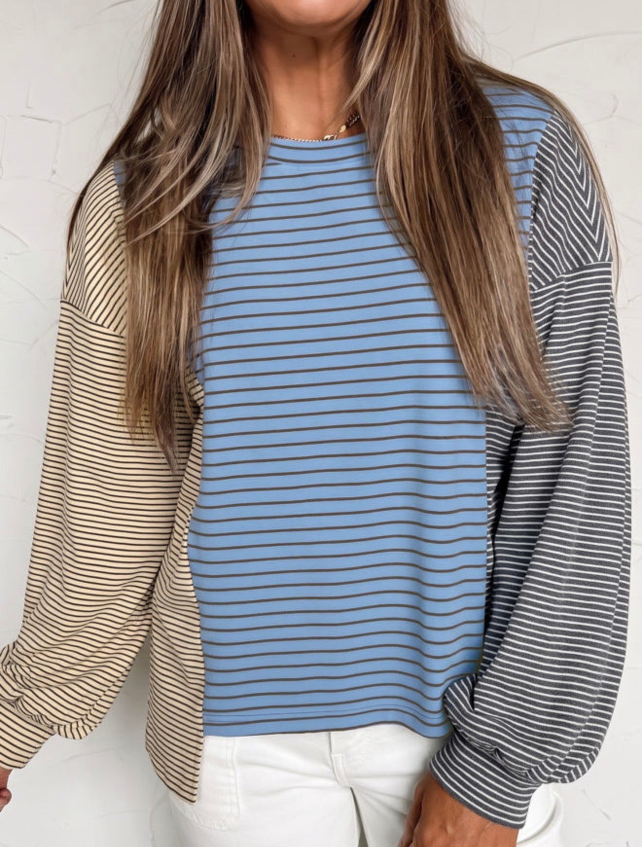 Sky Blue Colorblock Top