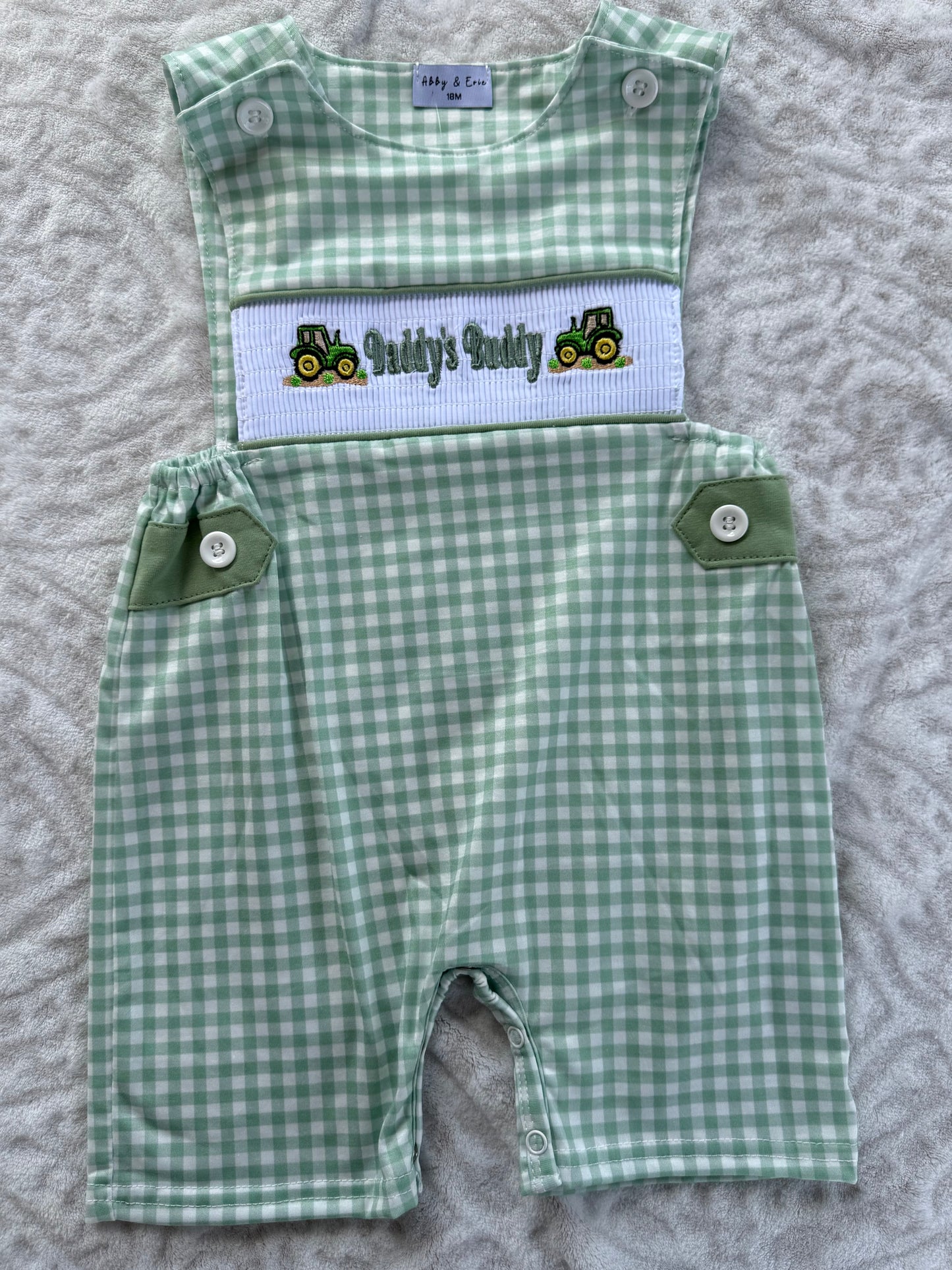 Daddy’s Buddy Smocked Tractor Jon Jon
