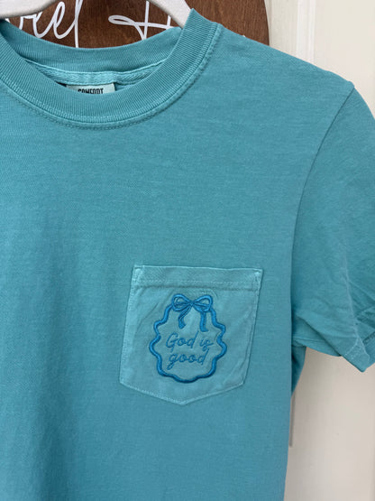 God is Good • Embroidered Pocket Tee