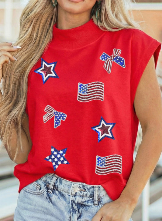 Patriotic Mock Sparkle Tank