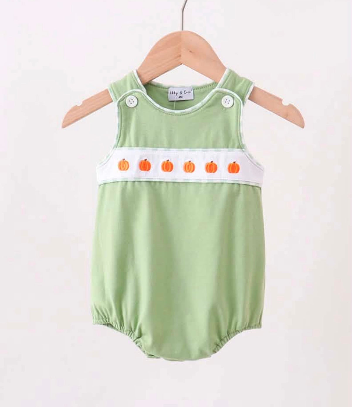 Embroidered Pumpkin Boys Bubble