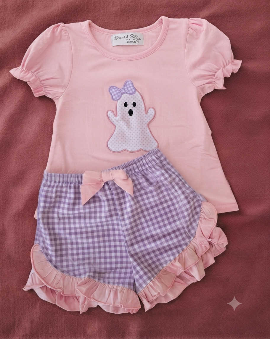 Boo Crew Gingham Short Set