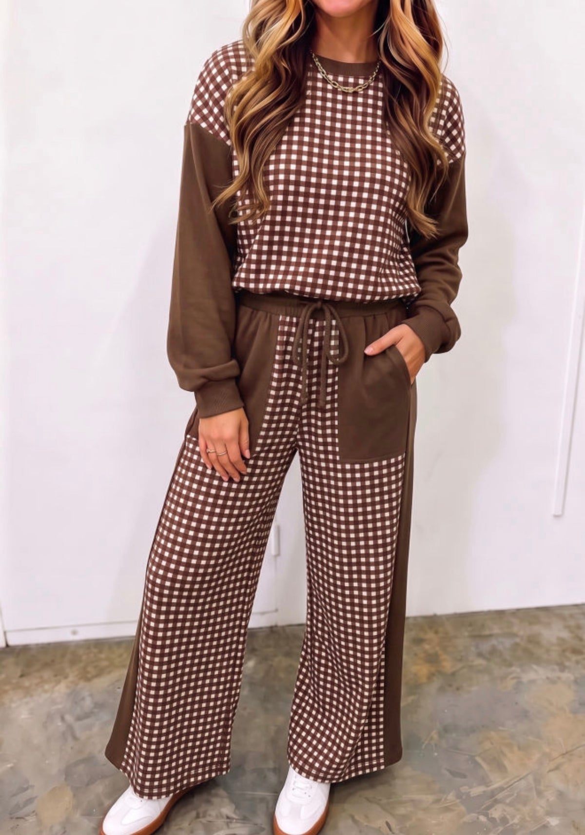 Chocolate Gingham Set