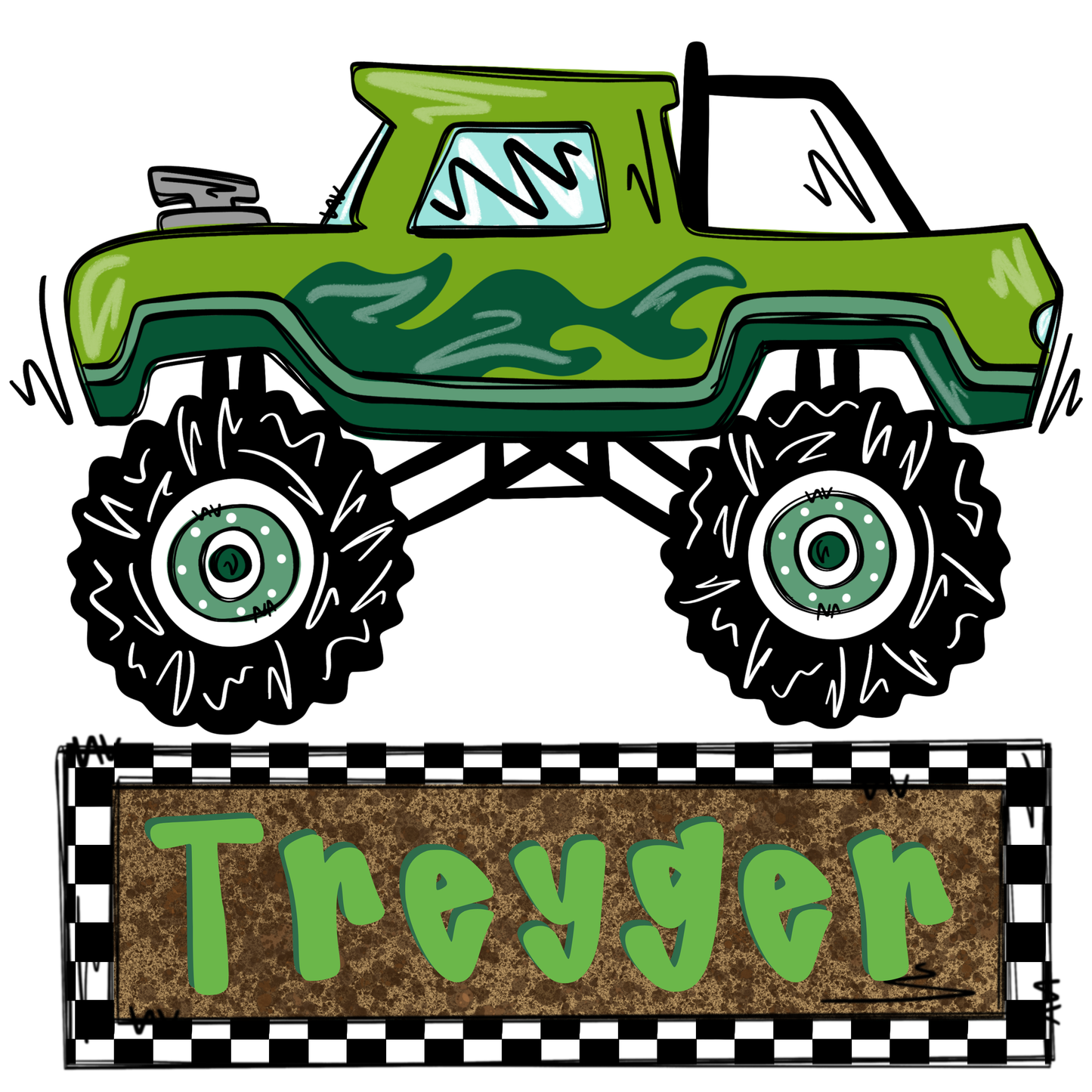 Monster Truck Name Plate Tee