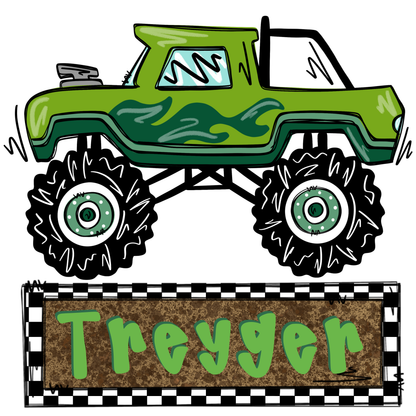 Monster Truck Name Plate Tee