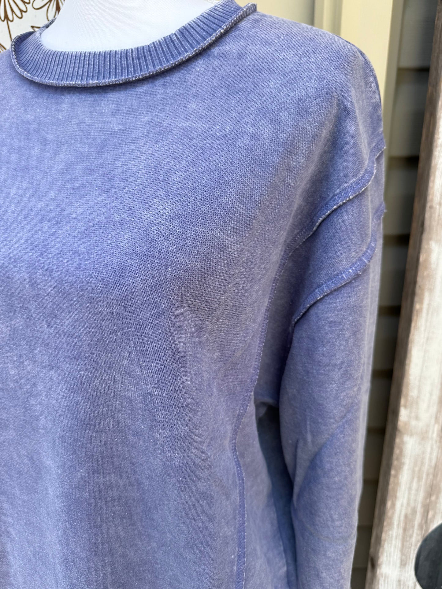 Marlin Acid Wash Pullover by Zenana