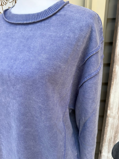 Marlin Acid Wash Pullover by Zenana