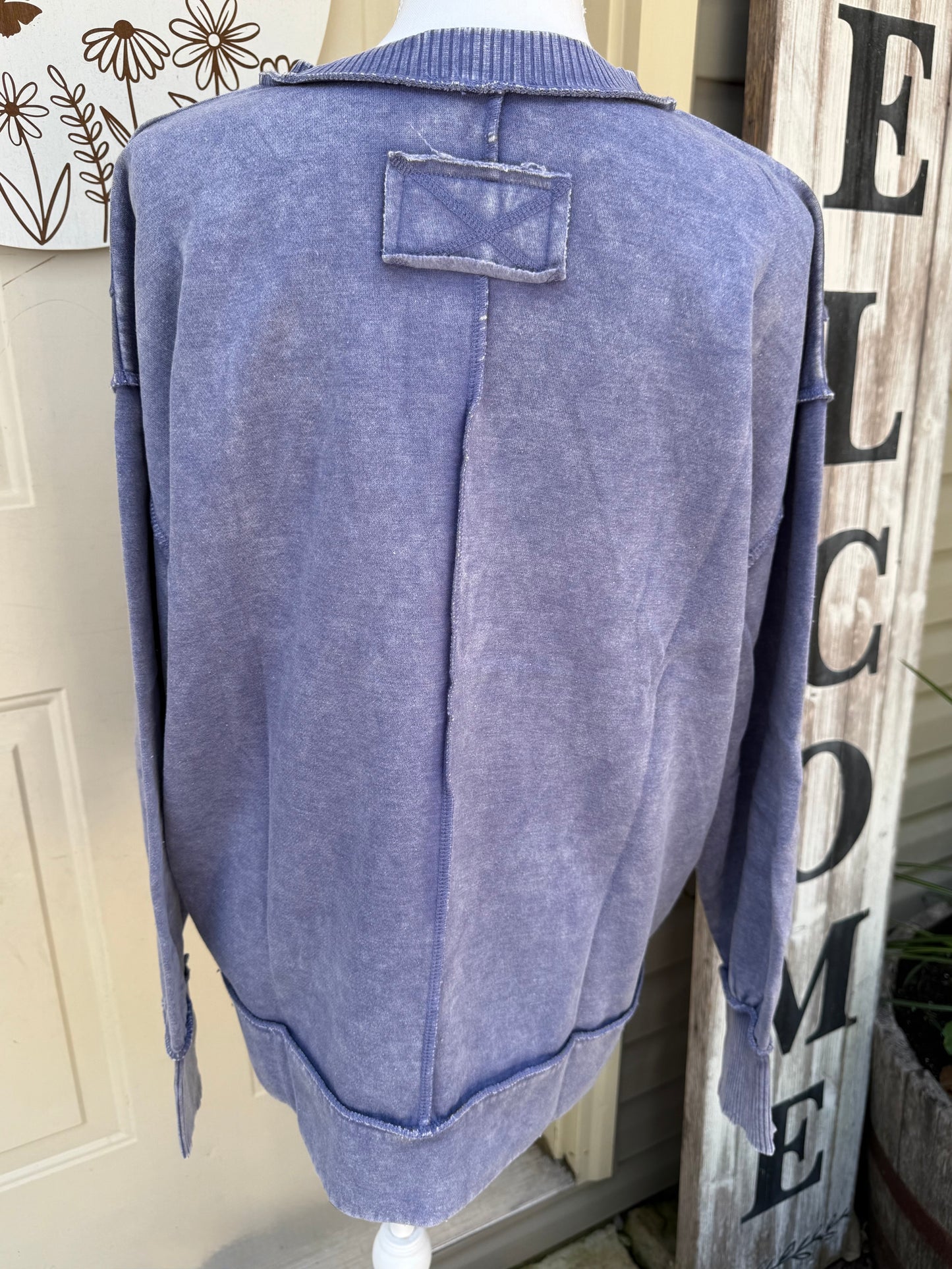 Marlin Acid Wash Pullover by Zenana