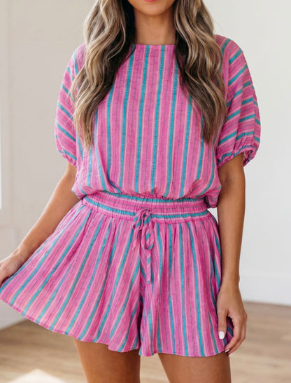 Out on the Town Pink Short Set