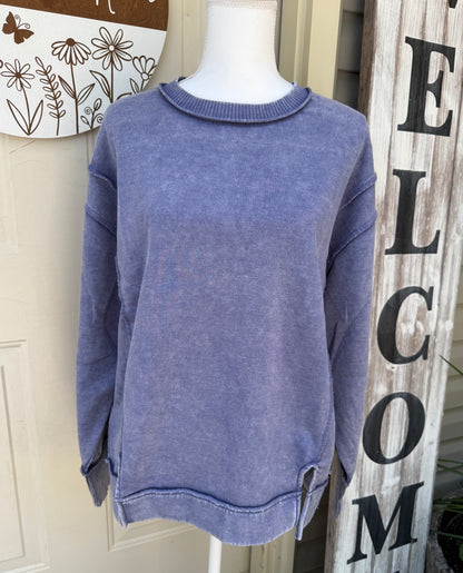 Marlin Acid Wash Pullover by Zenana