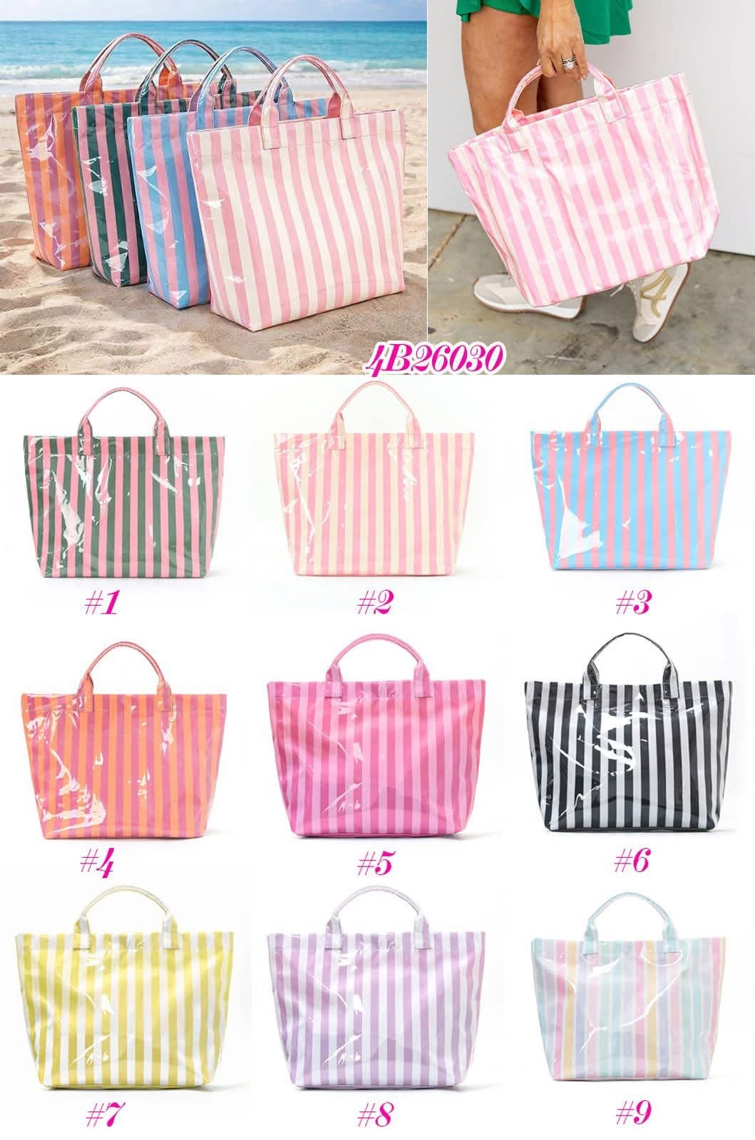 Clear Striped Summer Totes