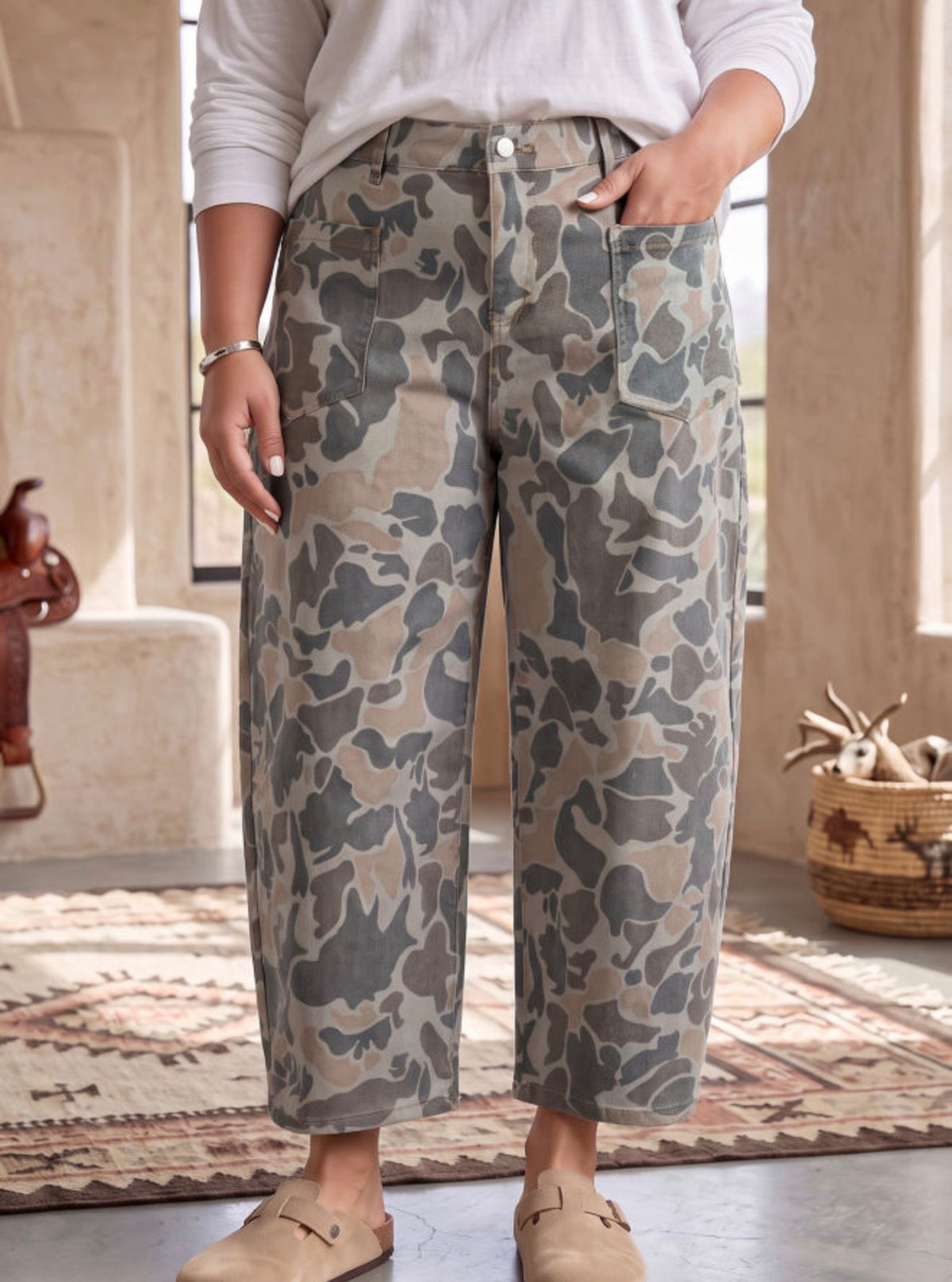 Camo Barrel Jean