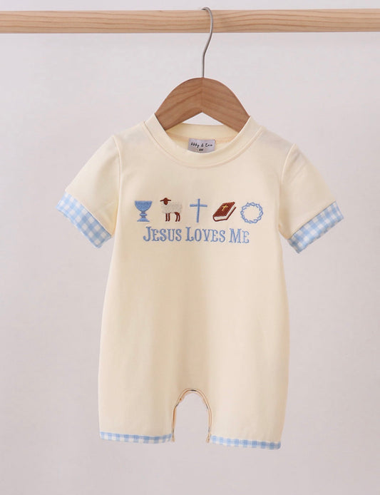 Jesus Loves Me Boys Romper