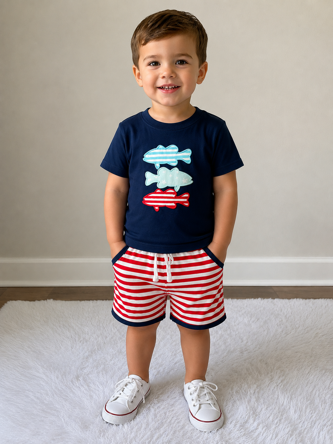 Patriotic Fish Trio Set