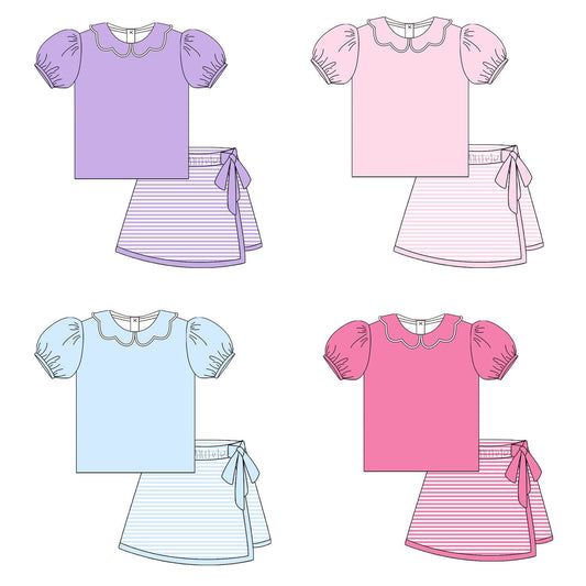 Simple Scallop Top / Skort Sets