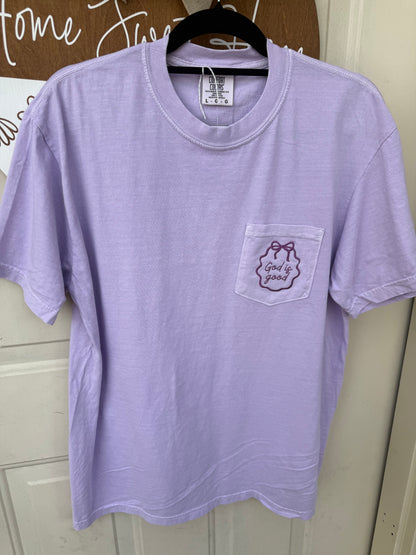 God is Good • Embroidered Pocket Tee