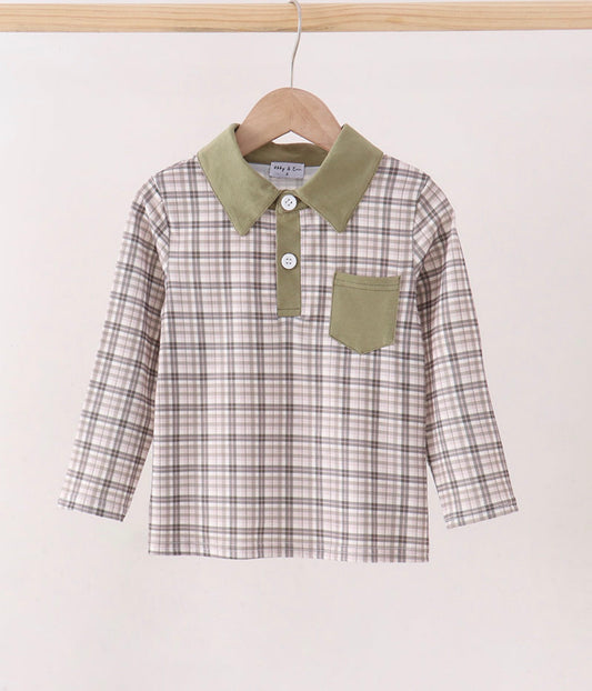 Boys Field Plaid Polo