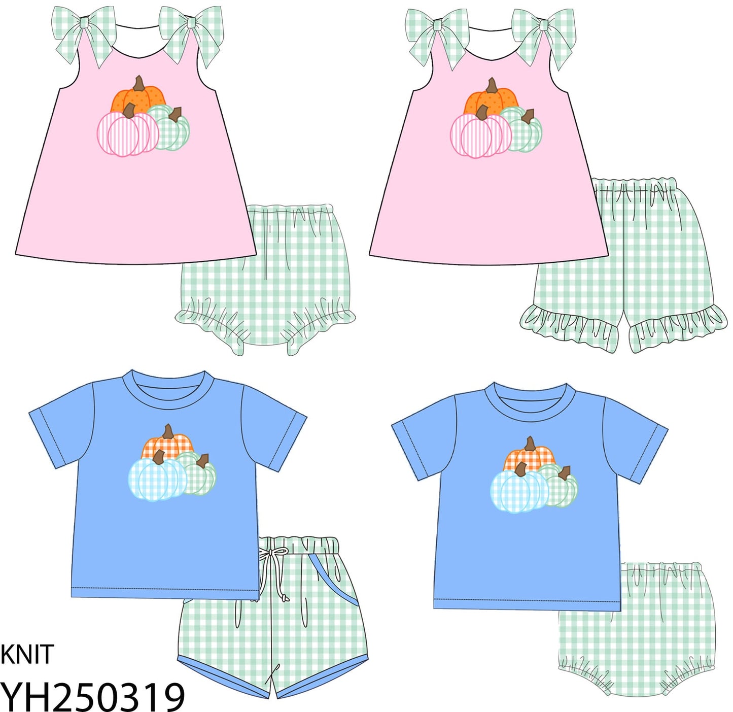 Pumpkin Gingham Sets