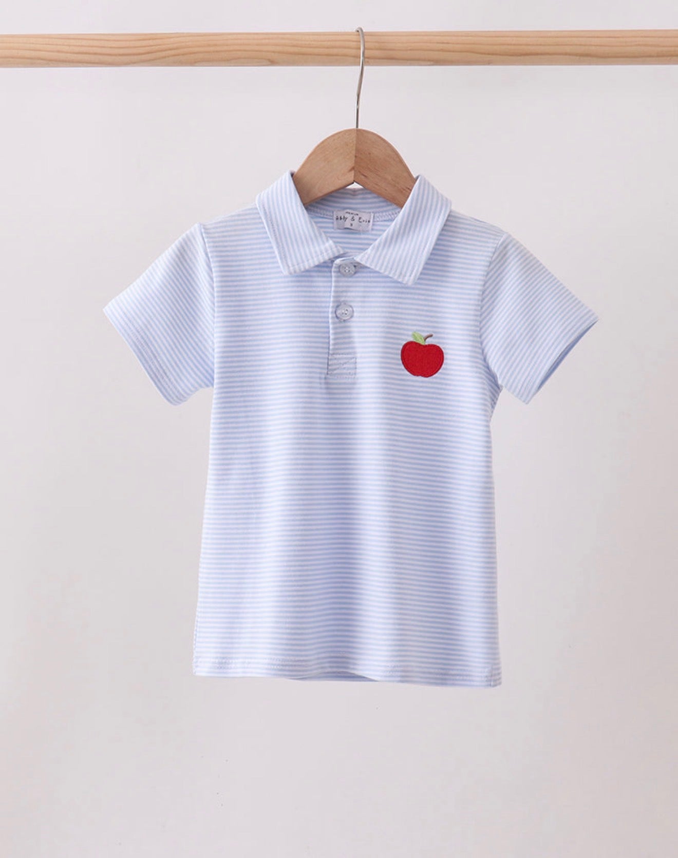 Blue Striped Apple Polo