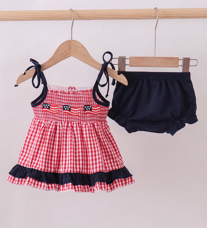 Smocked Woven Girls Bloomer