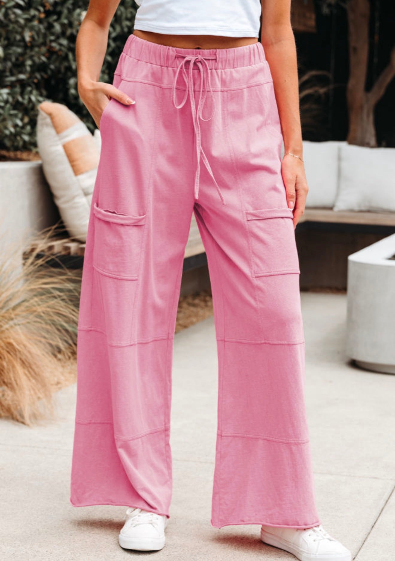 Pink Mineral Wash Pants
