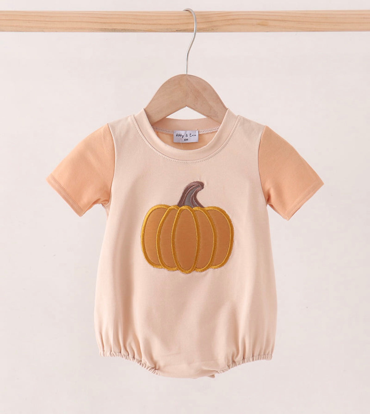 Colorblock Pumpkin Appliqué Bubble